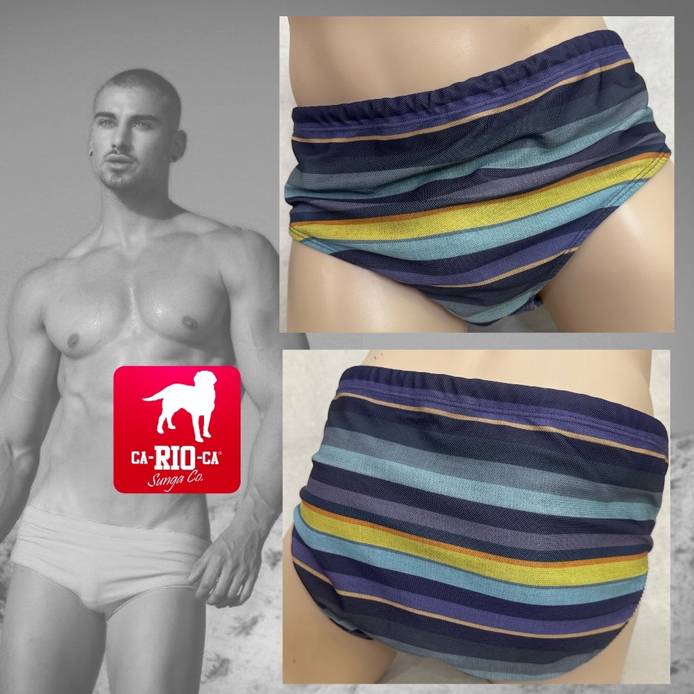 caRIOca Brazil Cut Swimsuit XXL 36-44" waist Gently worn Made in Brazil 86% poly